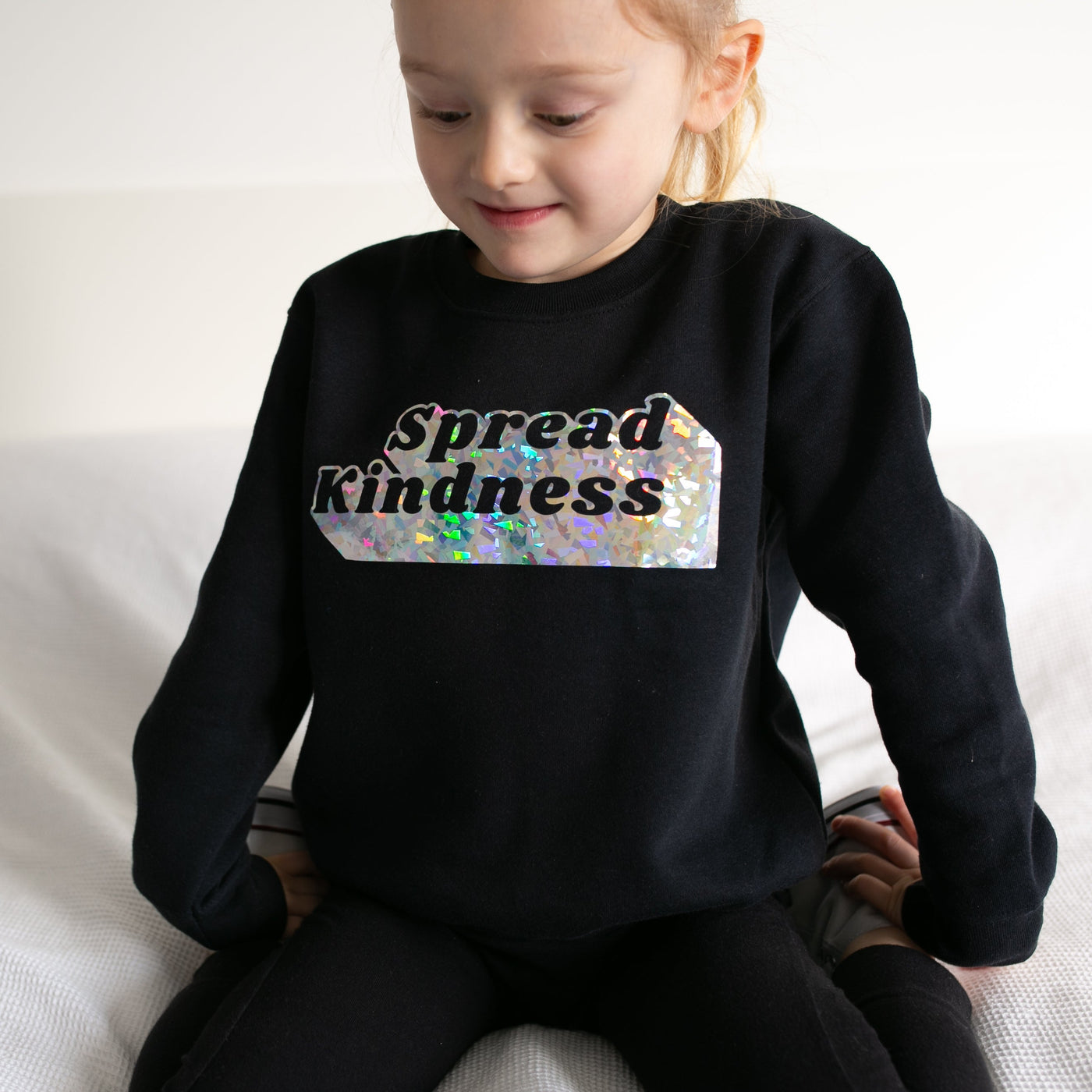 Unisex Spread Kindness Black Sweater-Fred & Noah-Yes Bebe