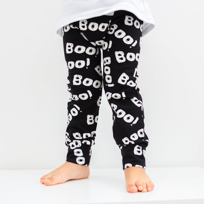 Boo Print Leggings-Leggings-Fredandnoah-Yes Bebe