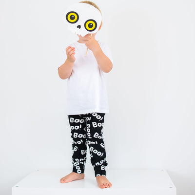 Boo Print Leggings-Leggings-Fredandnoah-Yes Bebe