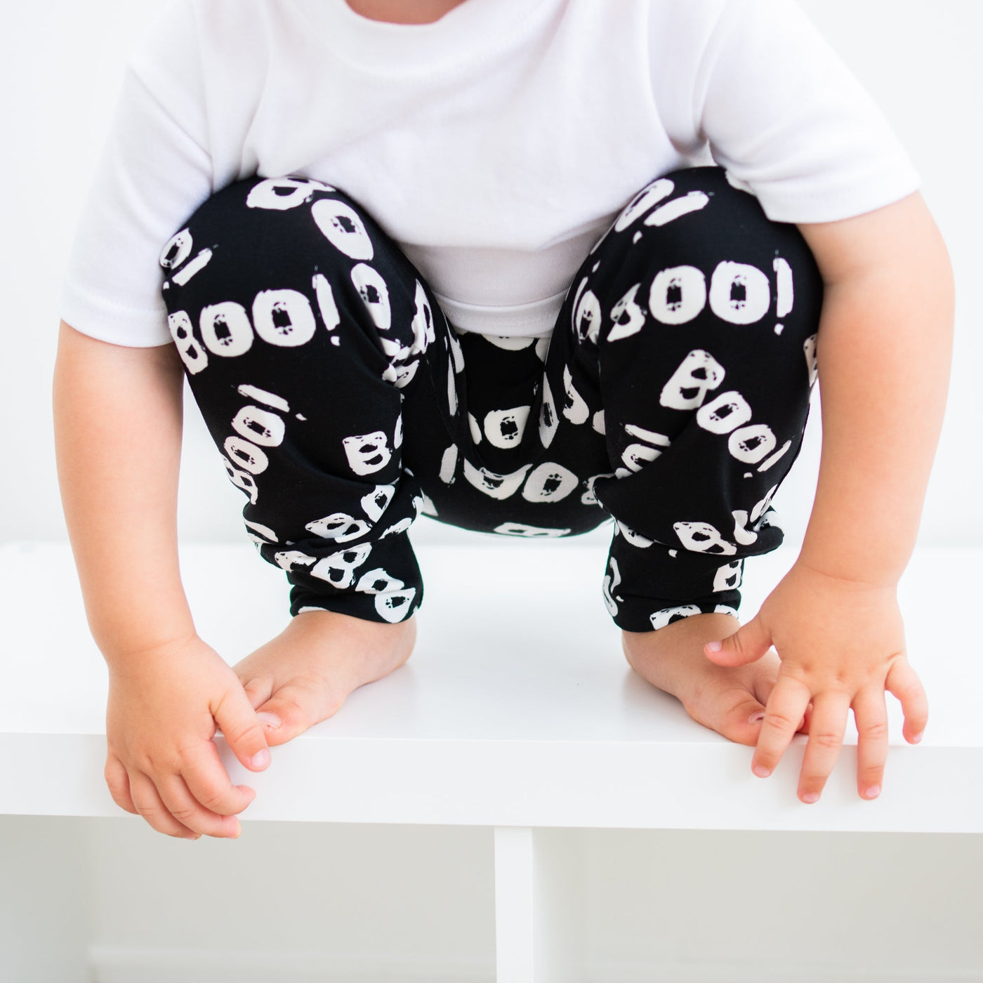 Boo Print Leggings-Leggings-Fredandnoah-Yes Bebe