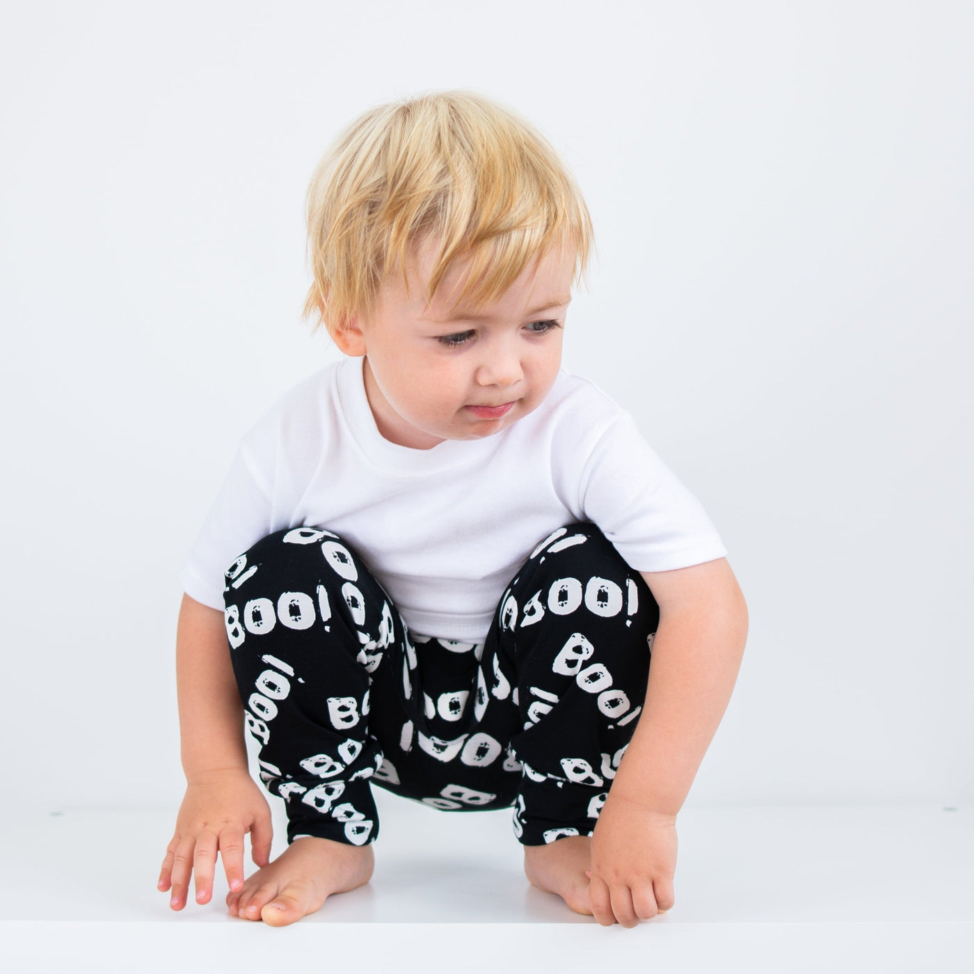 Boo Print Leggings-Leggings-Fredandnoah-Yes Bebe