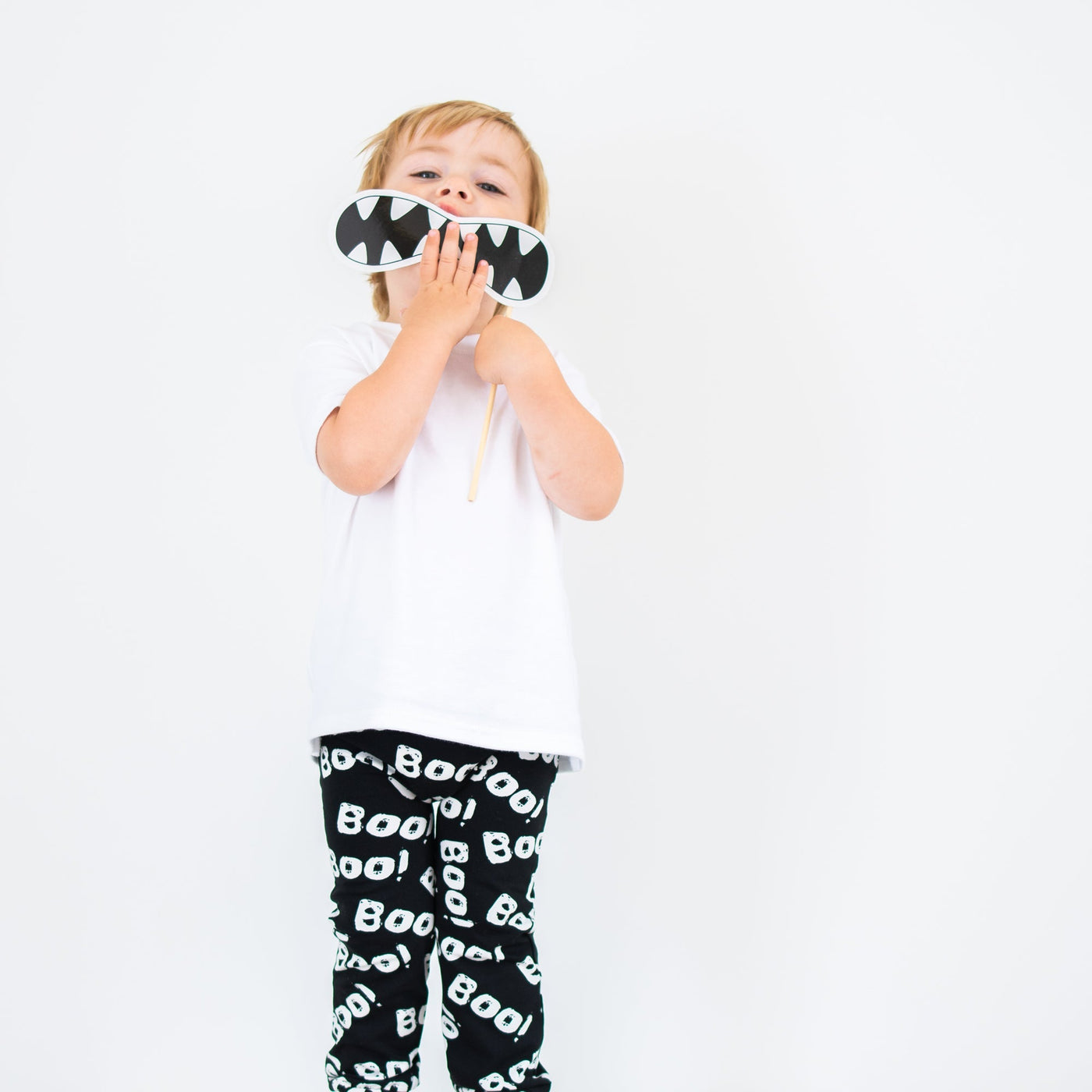 Boo Print Leggings-Leggings-Fredandnoah-Yes Bebe