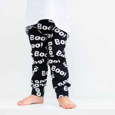 Boo Print Leggings-Leggings-Fredandnoah-Yes Bebe