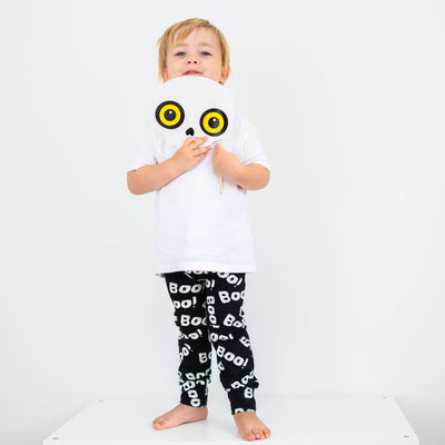 Boo Print Leggings-Leggings-Fredandnoah-Yes Bebe