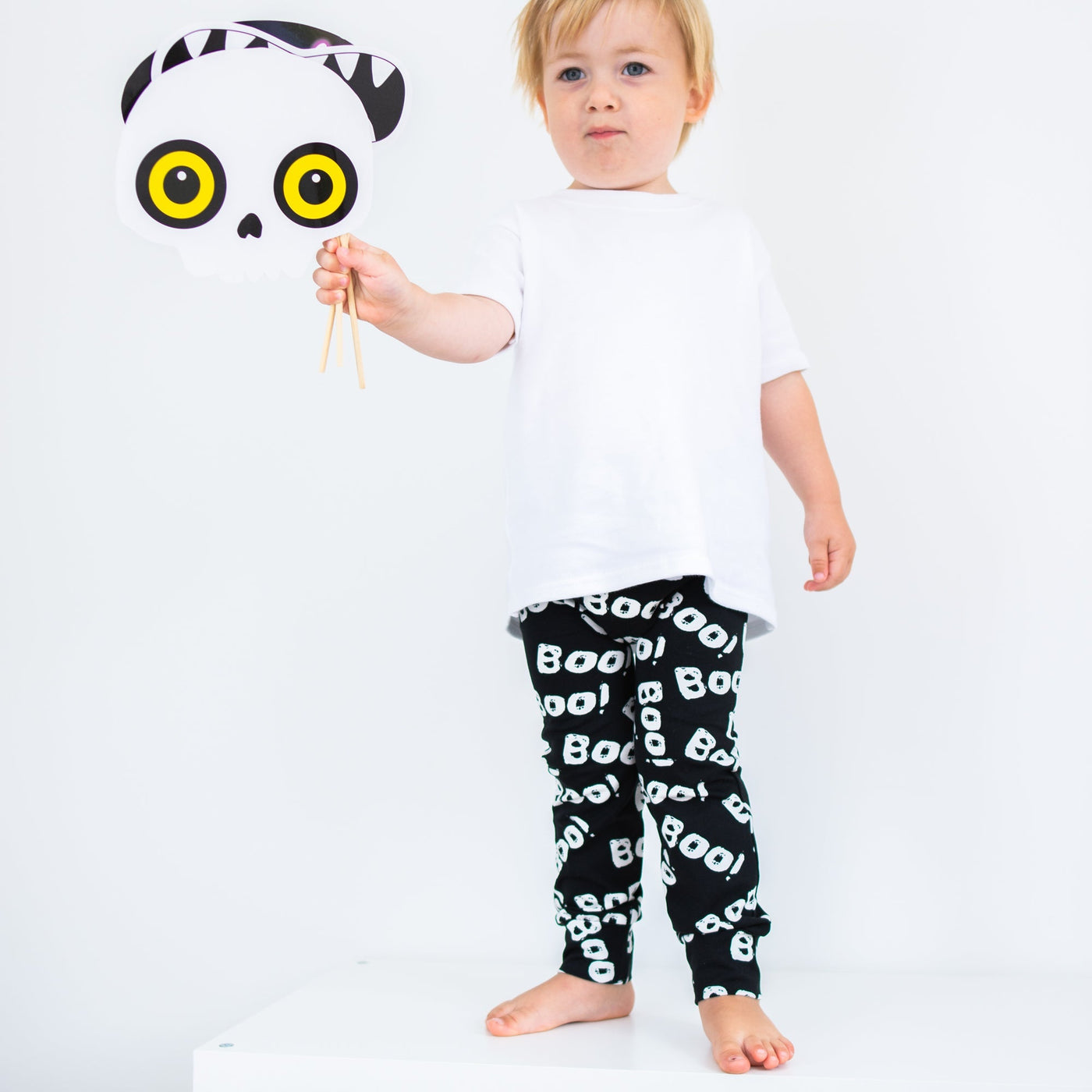 Boo Print Leggings-Leggings-Fredandnoah-Yes Bebe