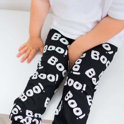 Boo Print Leggings-Leggings-Fredandnoah-Yes Bebe