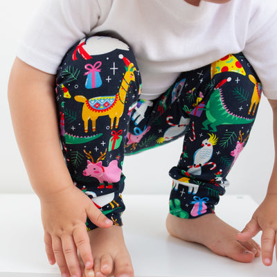 COMING SOON Christmas Party Animal Leggings-Leggings-Fredandnoah-0-6 M-Yes Bebe