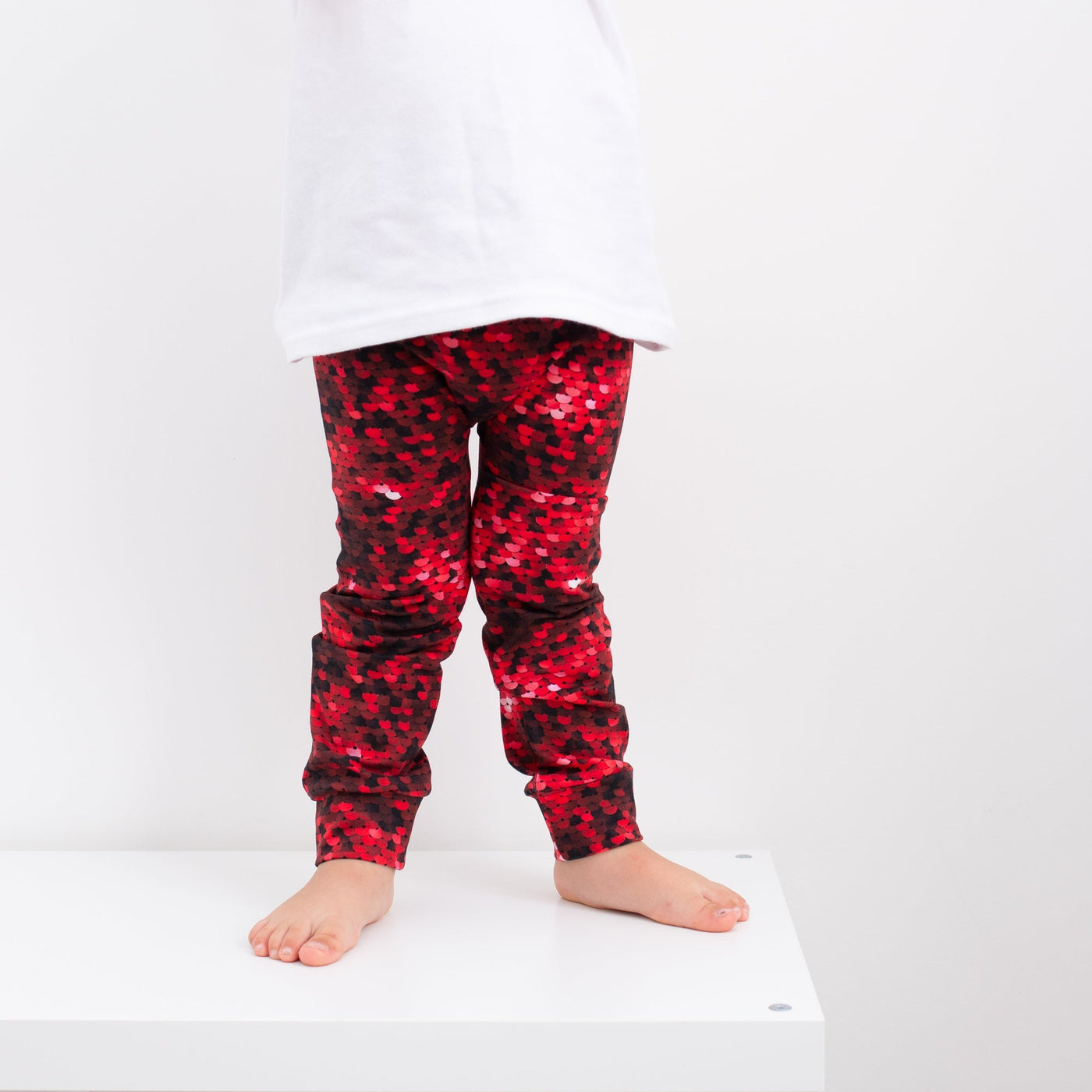 COMING SOON Red Sequin Print Leggings-Leggings-Fredandnoah-Yes Bebe