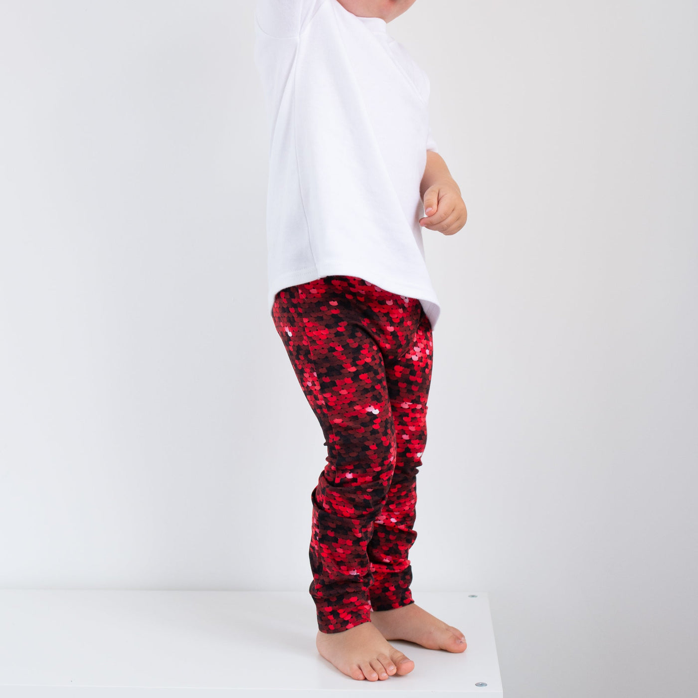 COMING SOON Red Sequin Print Leggings-Leggings-Fredandnoah-Yes Bebe