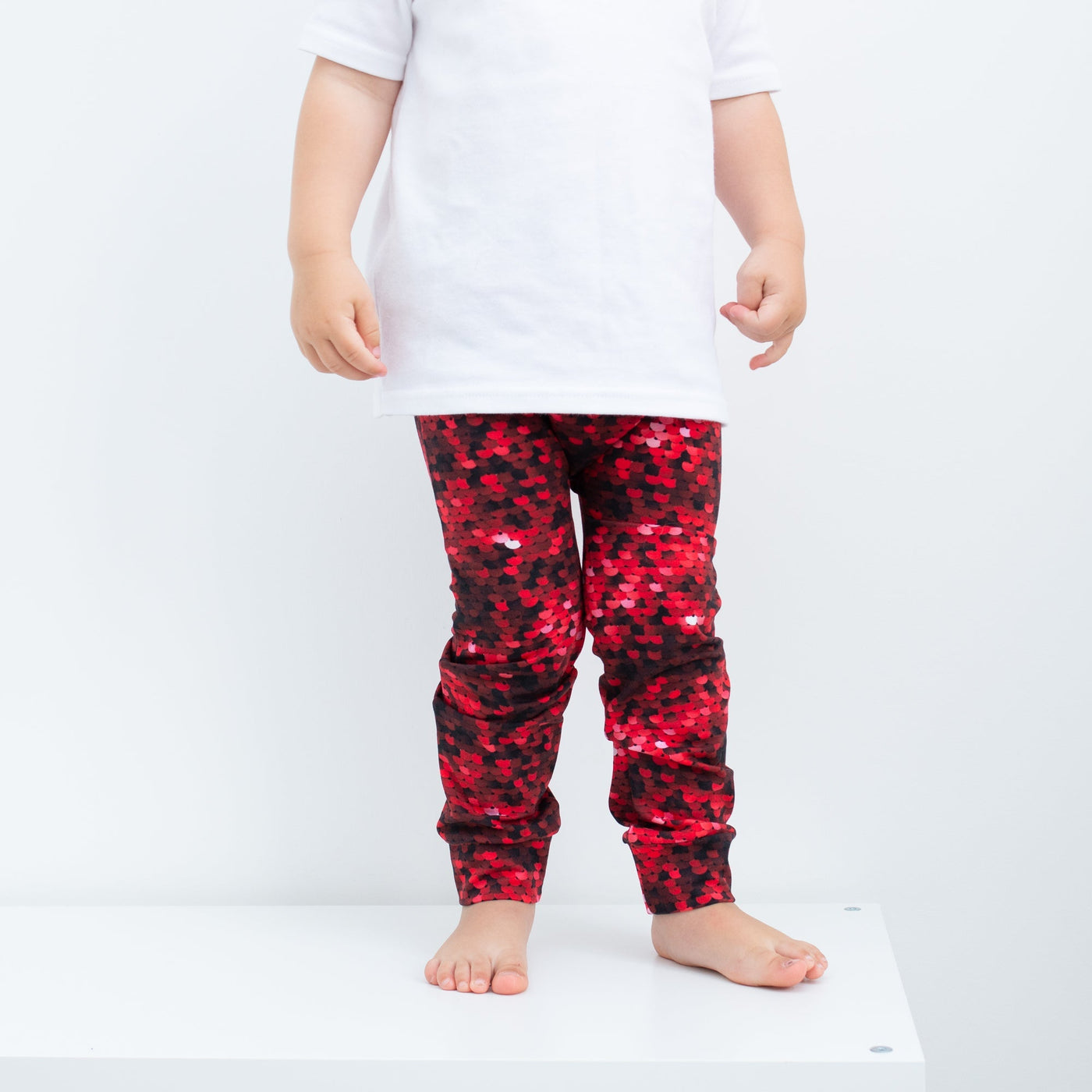 COMING SOON Red Sequin Print Leggings-Leggings-Fredandnoah-Yes Bebe