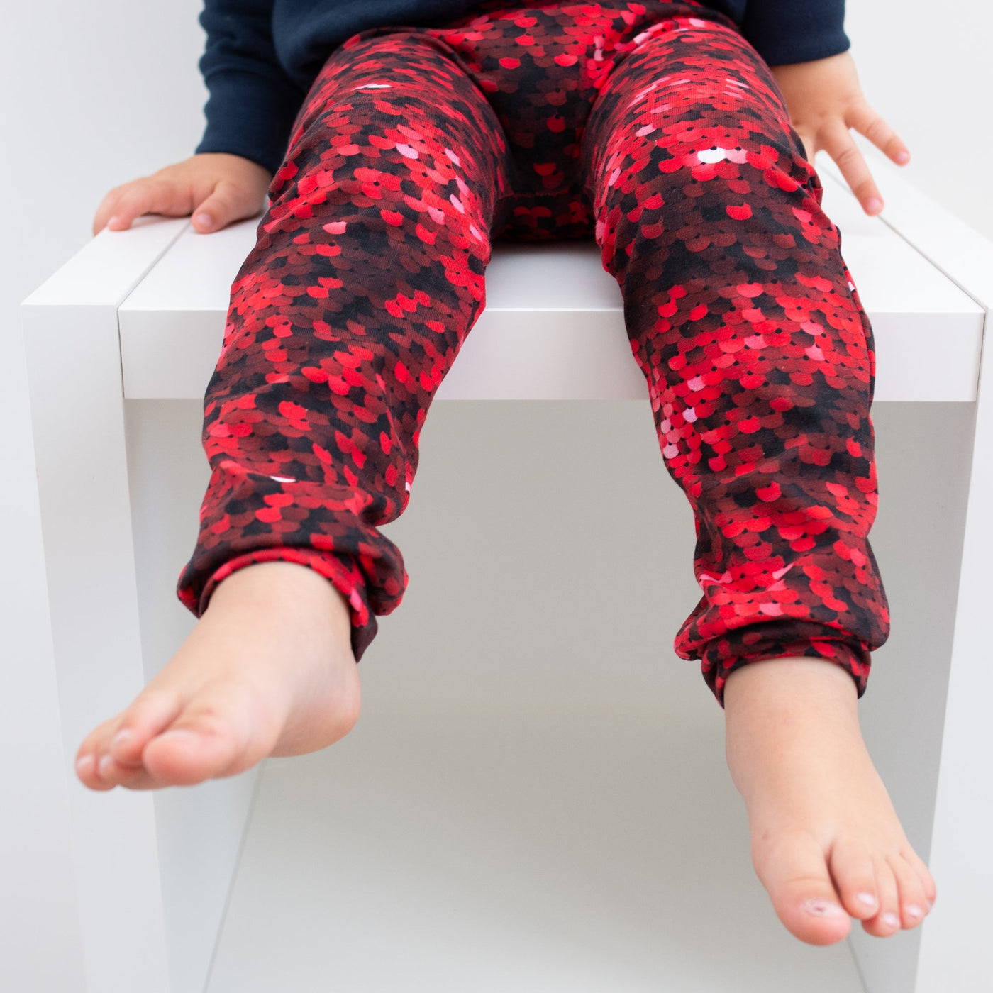 COMING SOON Red Sequin Print Leggings-Leggings-Fredandnoah-Yes Bebe