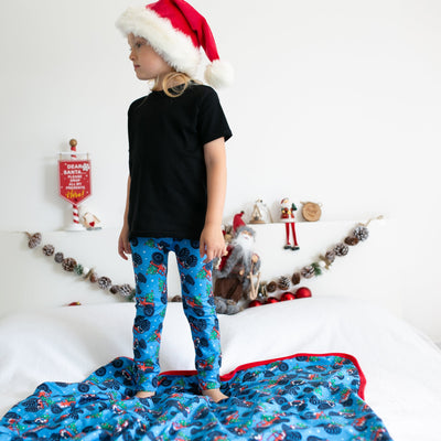 Christmas Monster Truck Leggings-Leggings-Fredandnoah-Yes Bebe