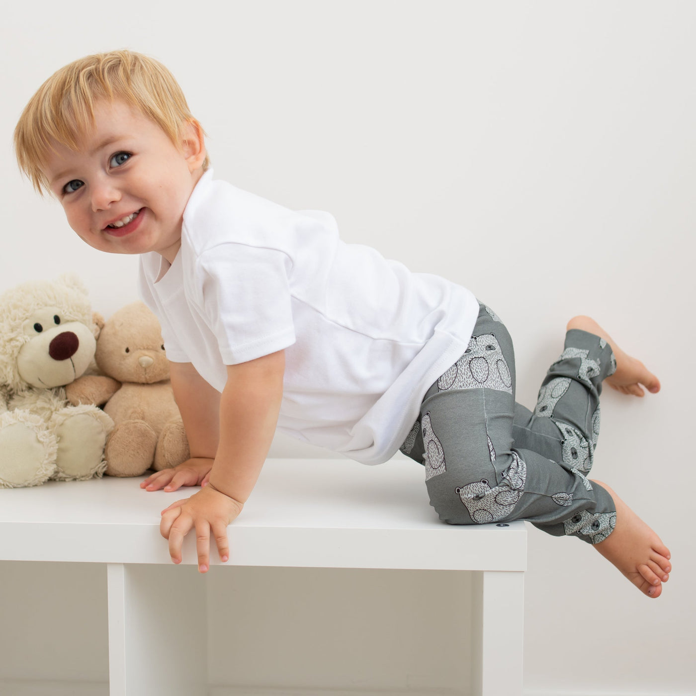 Grey Bear Leggings-Leggings-Fredandnoah-Yes Bebe