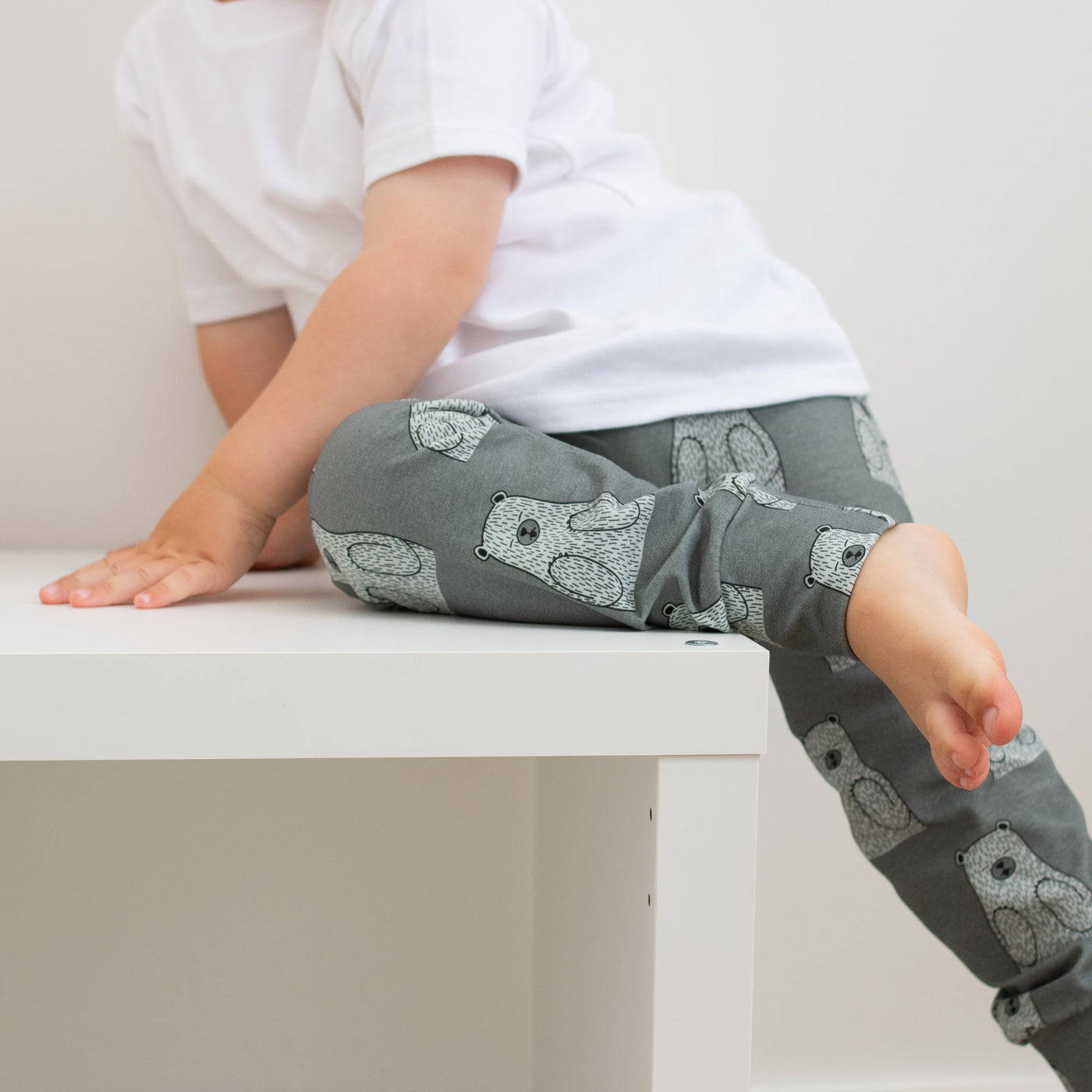 Grey Bear Leggings-Leggings-Fredandnoah-Yes Bebe