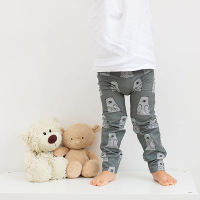 Grey Bear Leggings-Leggings-Fredandnoah-Yes Bebe