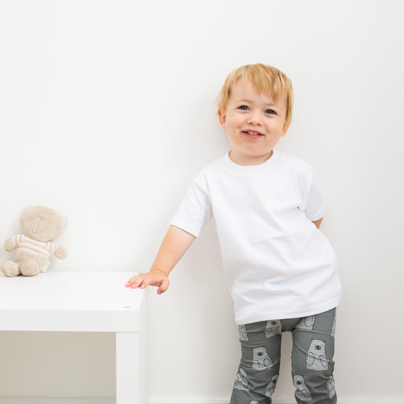 Grey Bear Leggings-Leggings-Fredandnoah-Yes Bebe