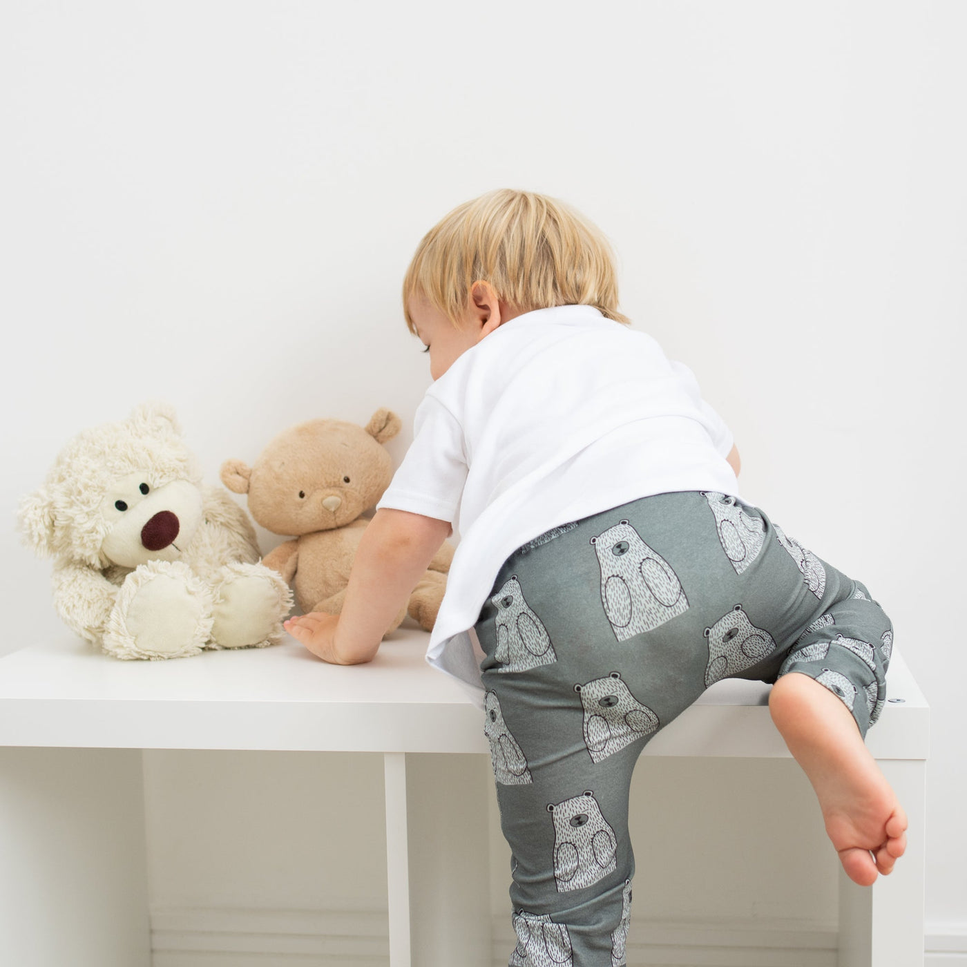 Grey Bear Leggings-Leggings-Fredandnoah-Yes Bebe