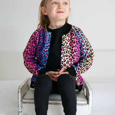 Neon Leopard Print Jacket-Jacket-Fredandnoah-Yes Bebe