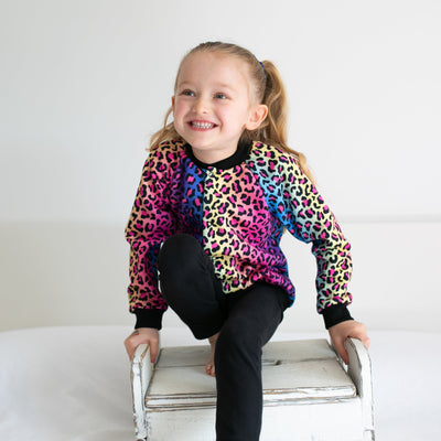 Neon Leopard Print Jacket-Jacket-Fredandnoah-Yes Bebe