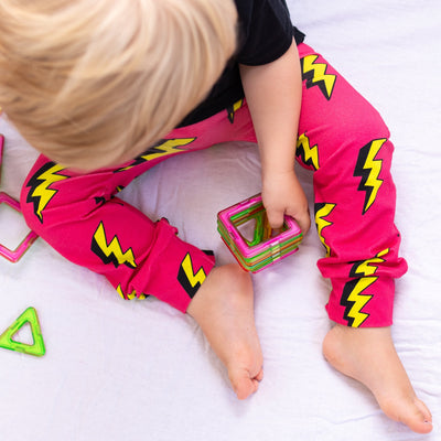 Pink Bolt Leggings-Leggings-Fredandnoah-0-6 M-Yes Bebe