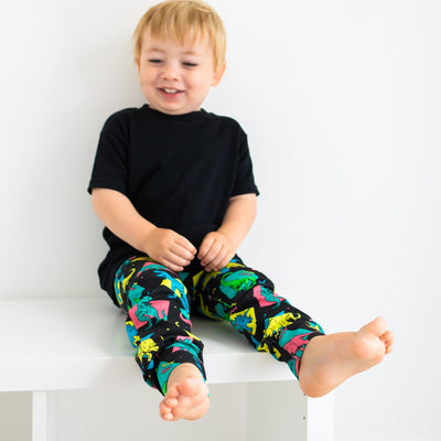 Retro Dino Leggings-Leggings-Fredandnoah-Yes Bebe