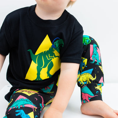 Retro Dino Leggings-Leggings-Fredandnoah-Yes Bebe