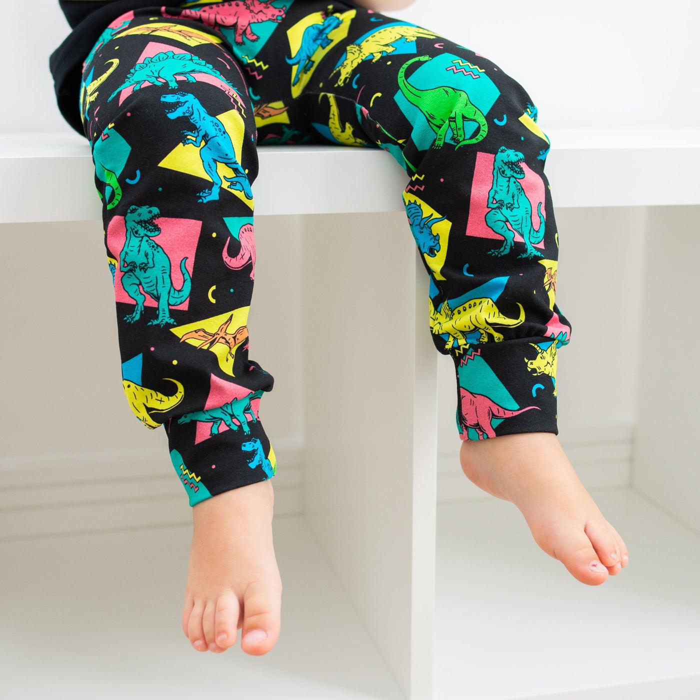 Retro Dino Leggings-Leggings-Fredandnoah-Yes Bebe