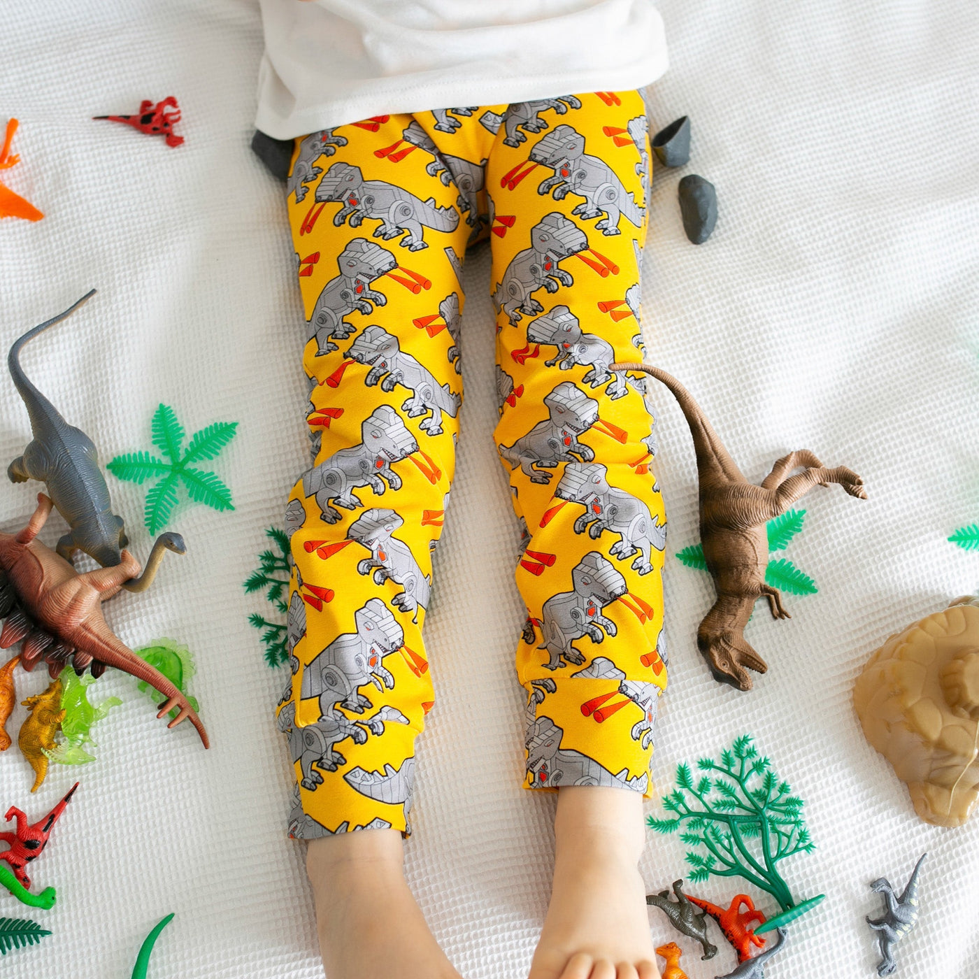 Robot Dino Print Child & Baby Leggings-Leggings-Fredandnoah-Yes Bebe