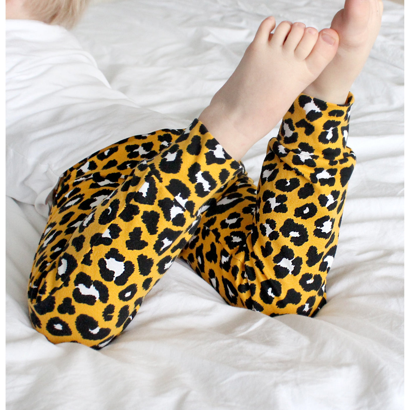 Yellow Leopard Print Leggings-Leggings-Fredandnoah-Yes Bebe