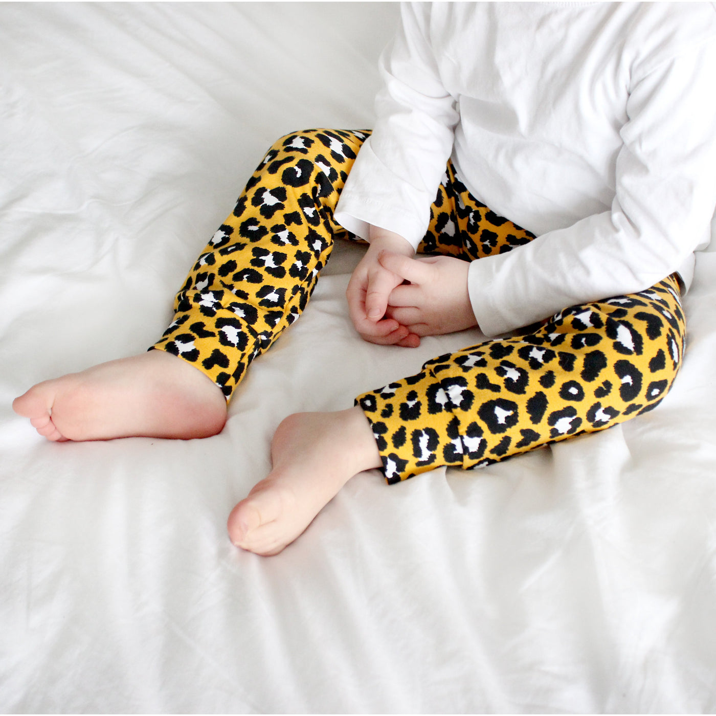 Yellow Leopard Print Leggings-Leggings-Fredandnoah-Yes Bebe