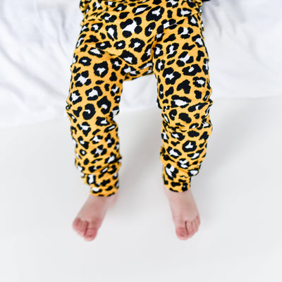 Yellow Leopard Print Leggings-Leggings-Fredandnoah-Yes Bebe