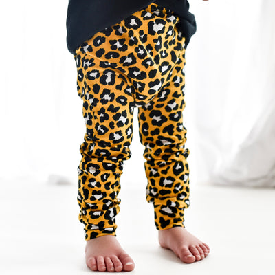 Yellow Leopard Print Leggings-Leggings-Fredandnoah-Yes Bebe