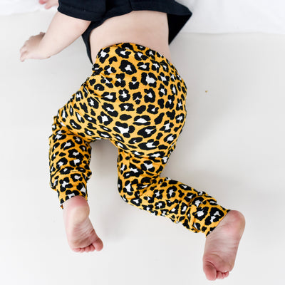 Yellow Leopard Print Leggings-Leggings-Fredandnoah-Yes Bebe