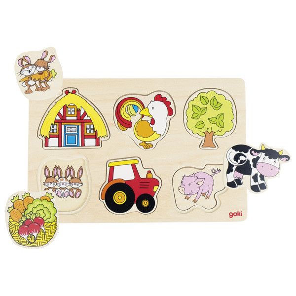 Wooden Farm Puzzle-Wooden Puzzles-Goki-Yes Bebe