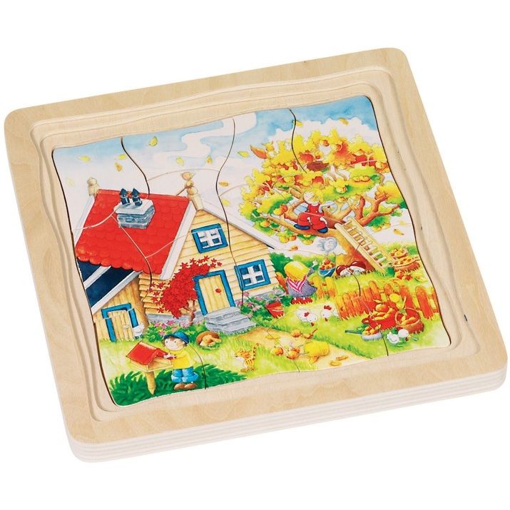 Wooden Layered Puzzle - Seasons and Weather-Wooden Puzzles-Goki-Yes Bebe