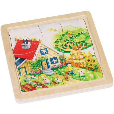 Wooden Layered Puzzle - Seasons and Weather-Wooden Puzzles-Goki-Yes Bebe