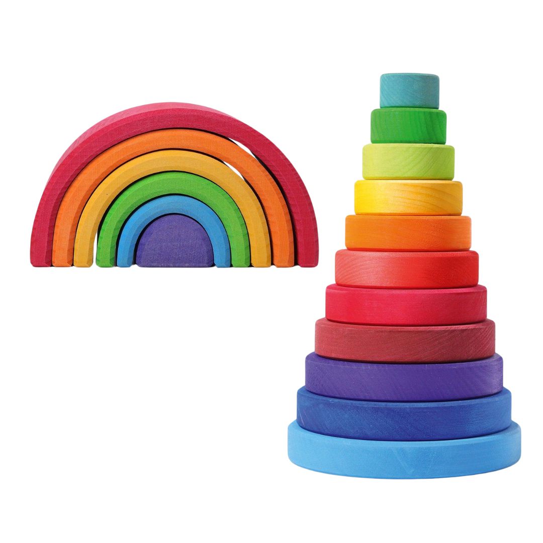 Conical Tower & Rainbow-Toy & Book Bundles-Grimm's-Yes Bebe