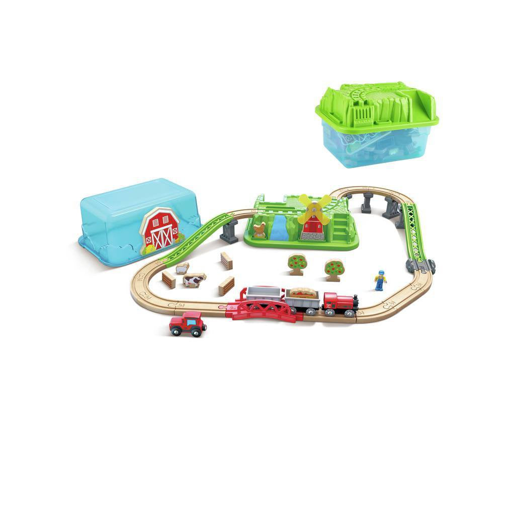 Countryside Train Bucket Set-Toy Train Sets-Hape-Yes Bebe