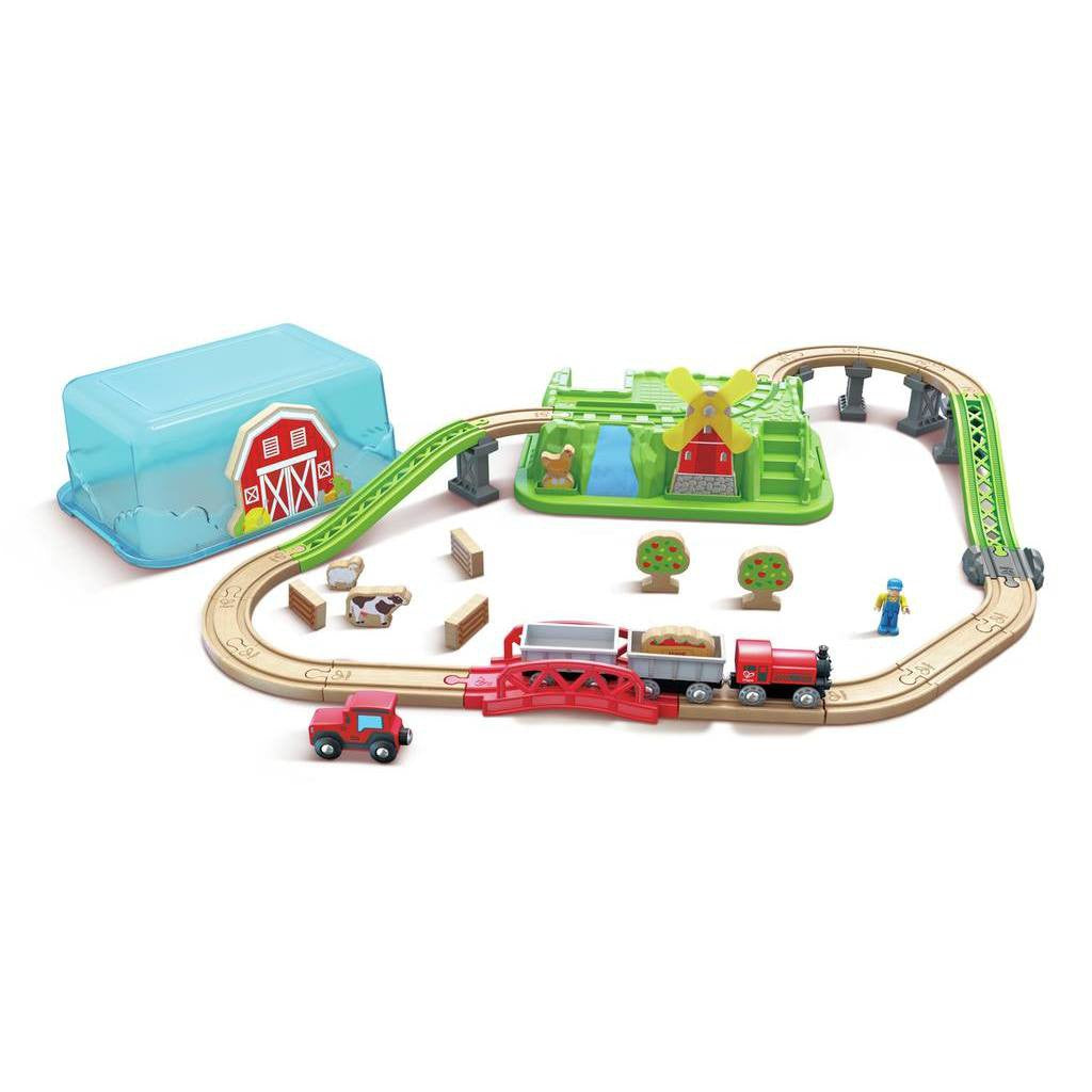 Countryside Train Bucket Set-Toy Train Sets-Hape-Yes Bebe