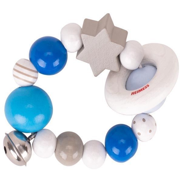 Heimess Blue and Grey Star Elastic Touch Ring-Rattles-Heimess-Yes Bebe