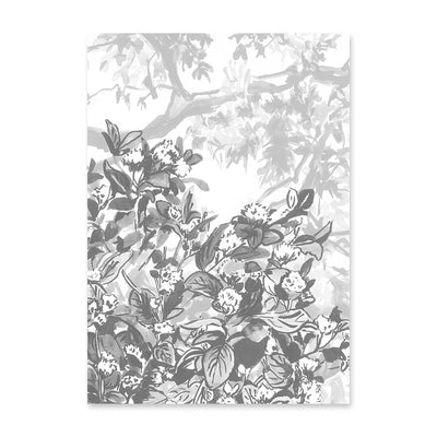 Classic Hua Trees Mural Wallpaper - Grey