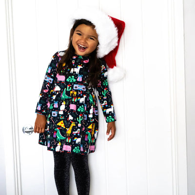 Christmas Party Animal Long Sleeve Dress