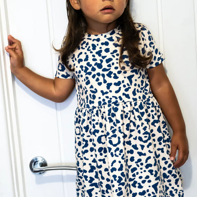 Blue Leopard Print Dress