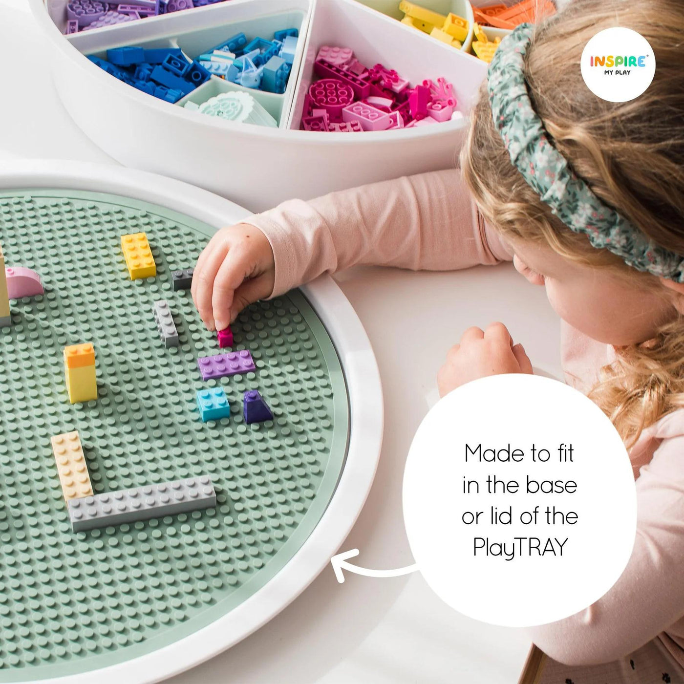 Building Block Mat for PlayTray - Sage Green-Play Mats-Inspire My Play-Yes Bebe