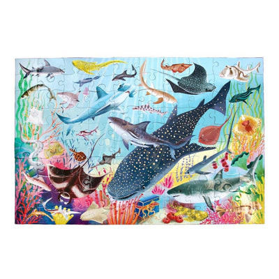 Eeboo Love of Sharks - 100 Piece Puzzle-Just Imagine Toys-Yes Bebe