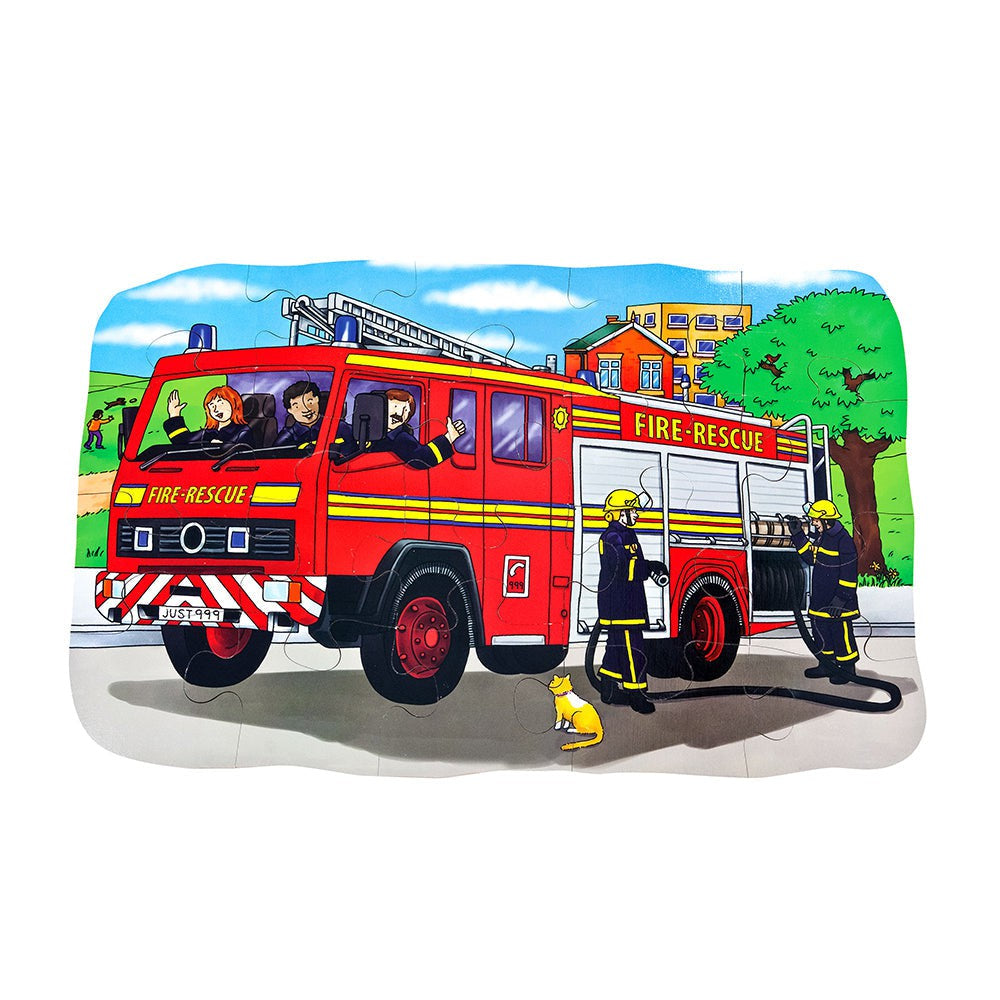Shaped Floor Puzzle Fire Engine - Jj572-Just Jigsaws-Yes Bebe