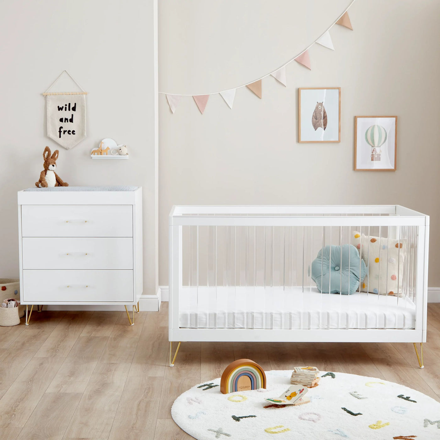 Kimi XL Acrylic 2 Piece Nursery Room Set