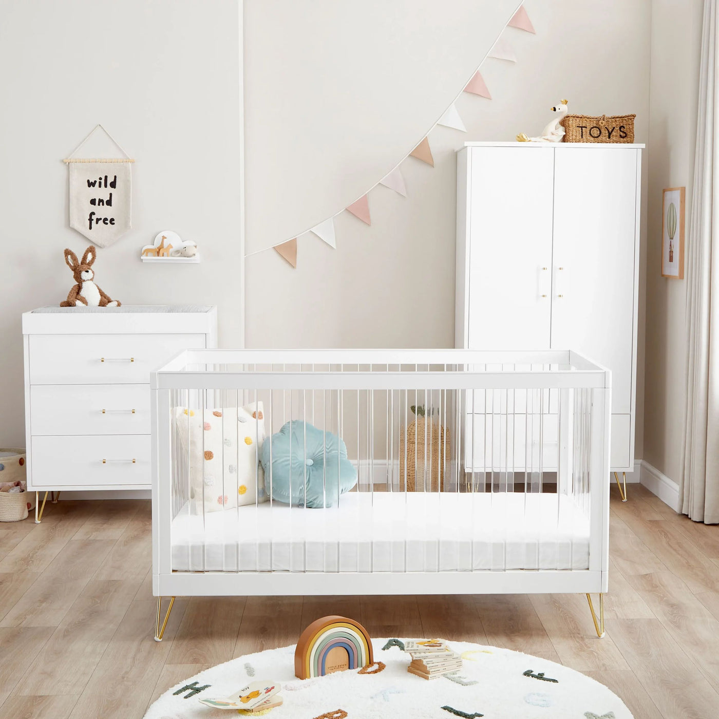 Kimi XL Acrylic 3 Piece Nursery Room Set