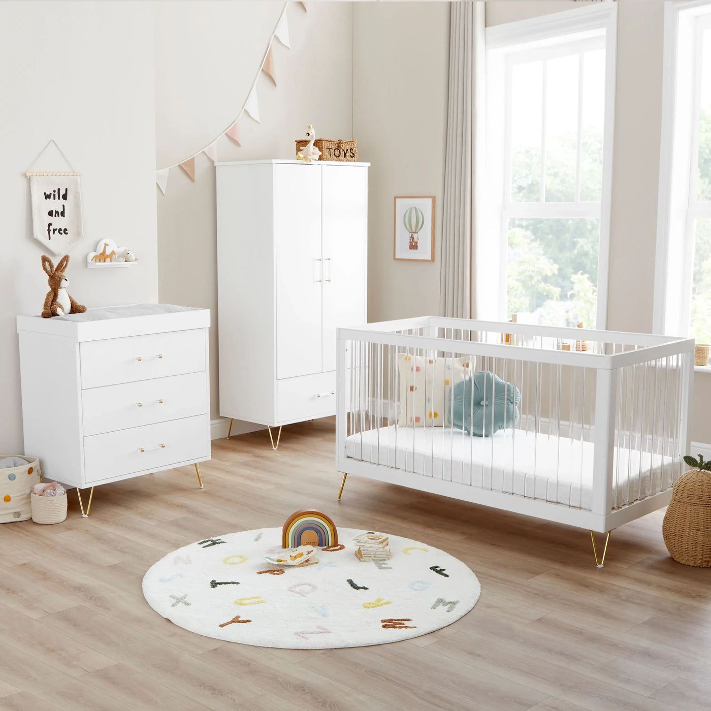 Kimi XL Acrylic 3 Piece Nursery Room Set