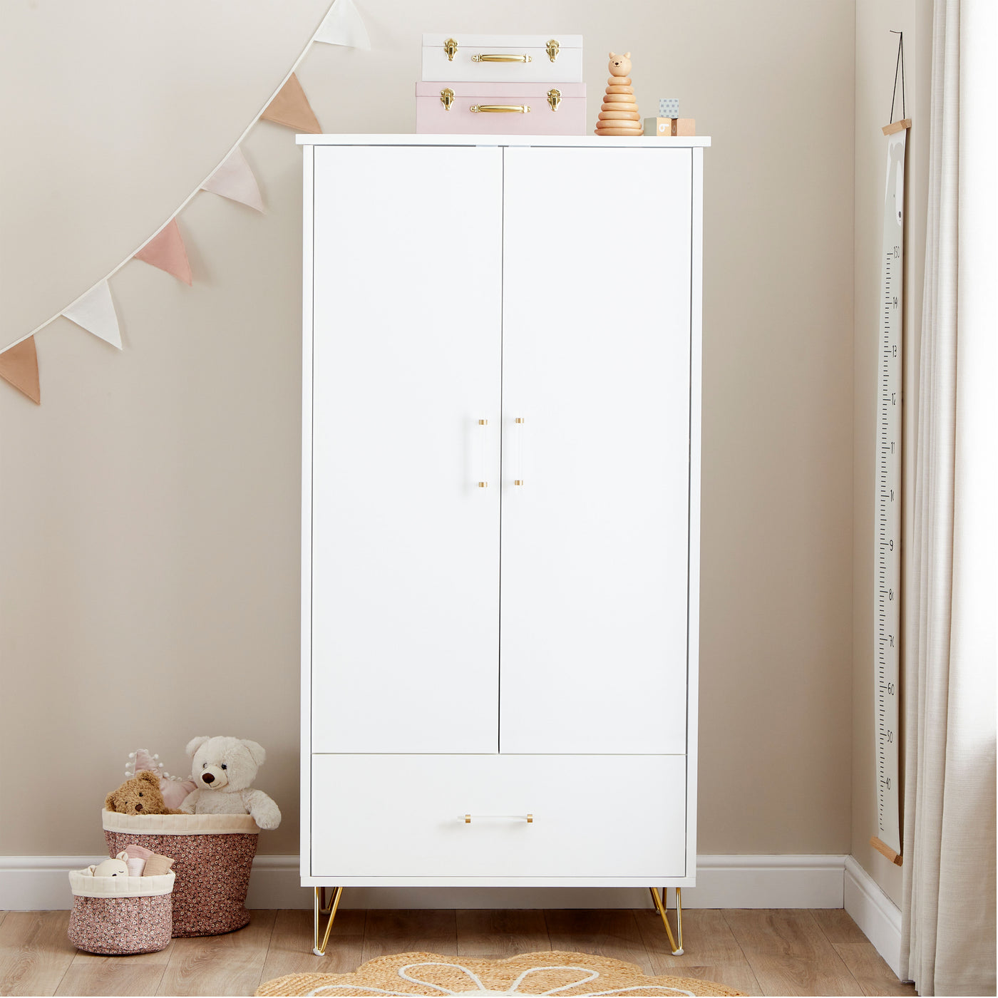 Kimi Nursery Wardrobe - Acrylic-Baby & Toddler Furniture-Babymore-Yes Bebe